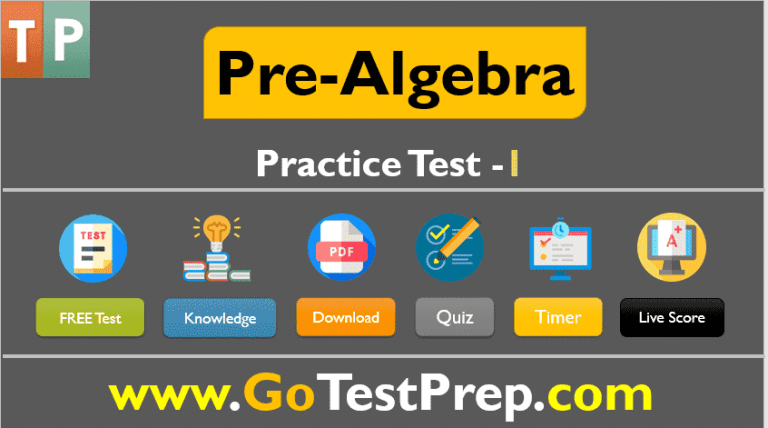 Pre-Algebra Practice Test Question Answers [SET 1]