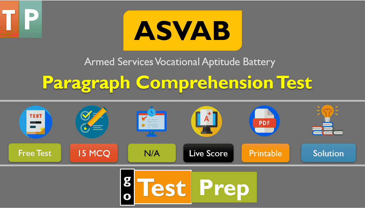 ASVAB Paragraph Comprehension Practice Test 2021 Free PDF