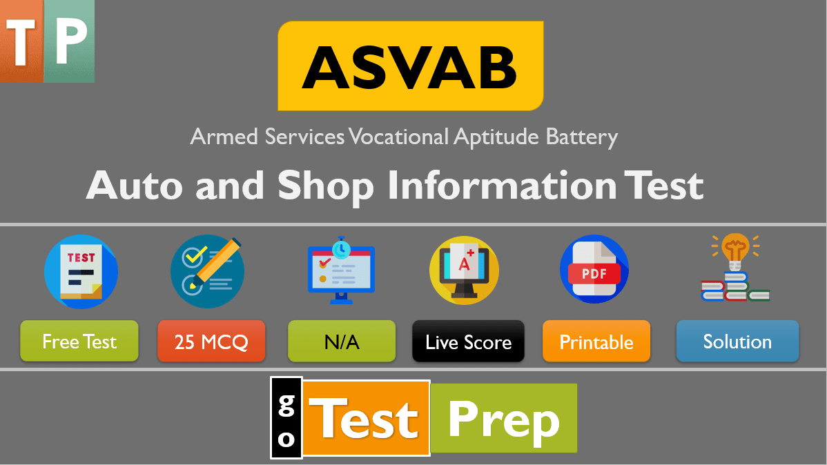 ASVAB Auto and Shop Information Practice Test PDF
