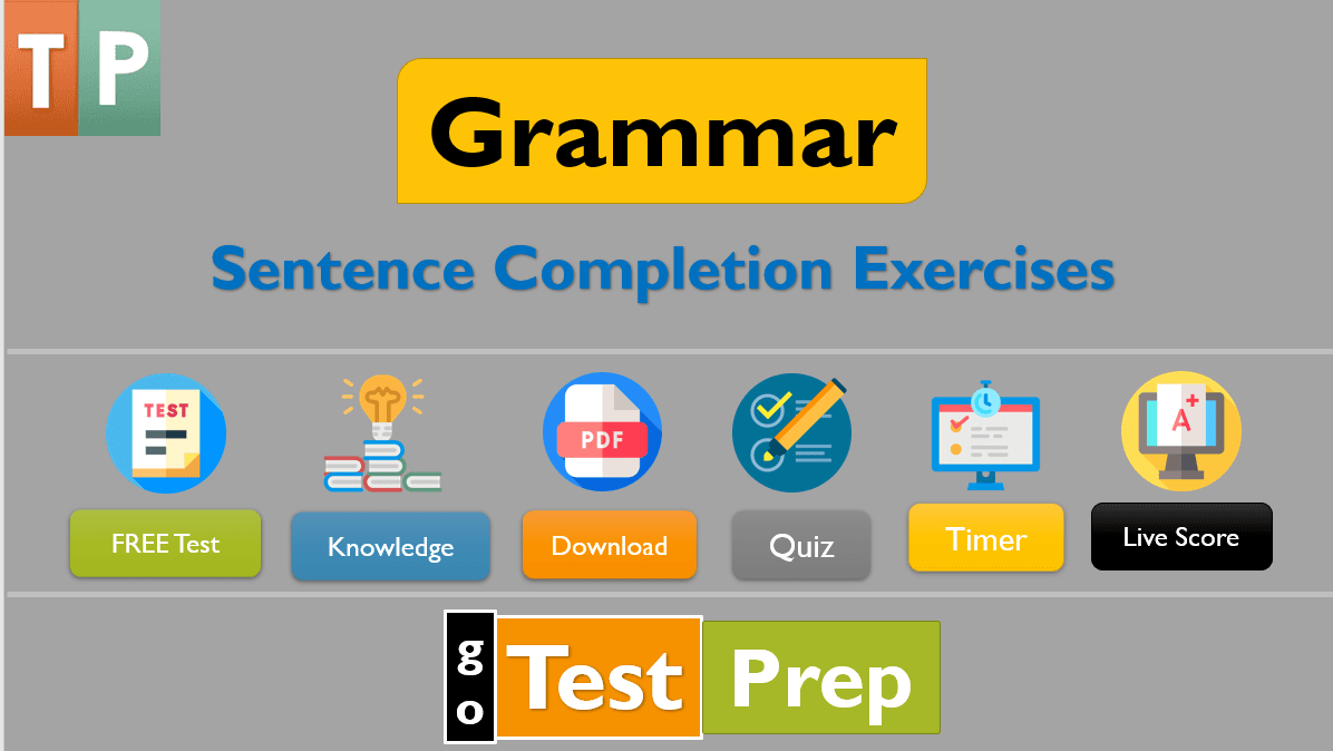 sentence completion exercises question answers with pdf