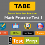 TABE Math Practice Test 2020 (Level D- Part 1)
