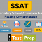 SSAT Reading Comprehension Practice Test 2025 (Printable PDF)