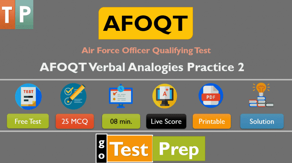 AFOQT Verbal Analogies Practice Test 2021 (PDF) Worksheet