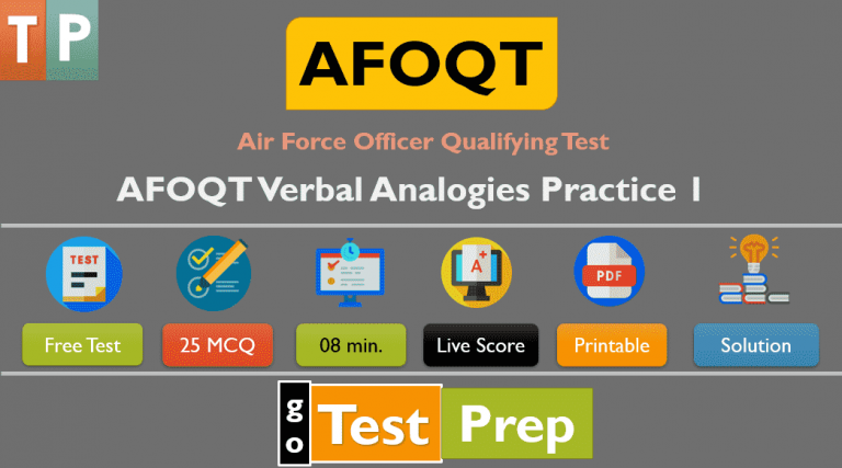 AFOQT Verbal Analogies Practice Test (Printable Worksheet PDF)