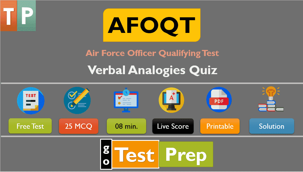 AFOQT Verbal Analogies Quiz (Sample Question Answer)
