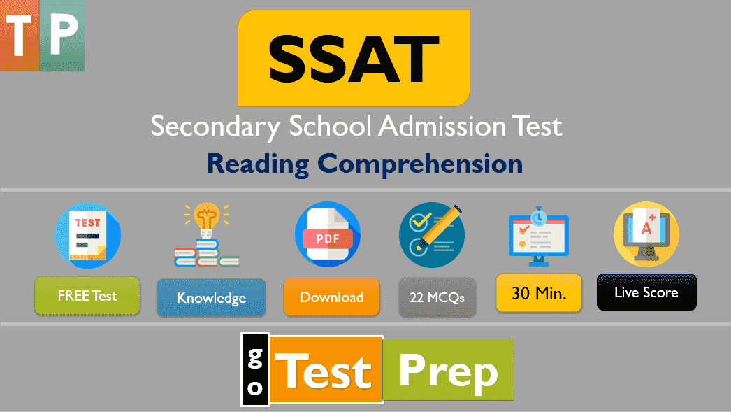 SSAT Reading Comprehension Practice Test (Middle Level)