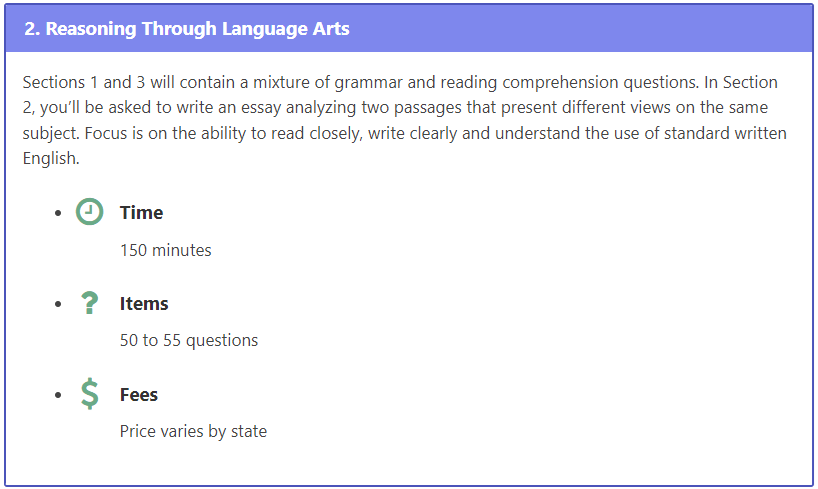 GED Reasoning Through Language Arts Test Overview